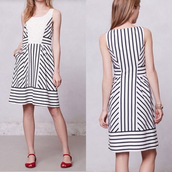 Anthropologie Maeve Chessia Striped Lace Dress - Picture 8 of 8